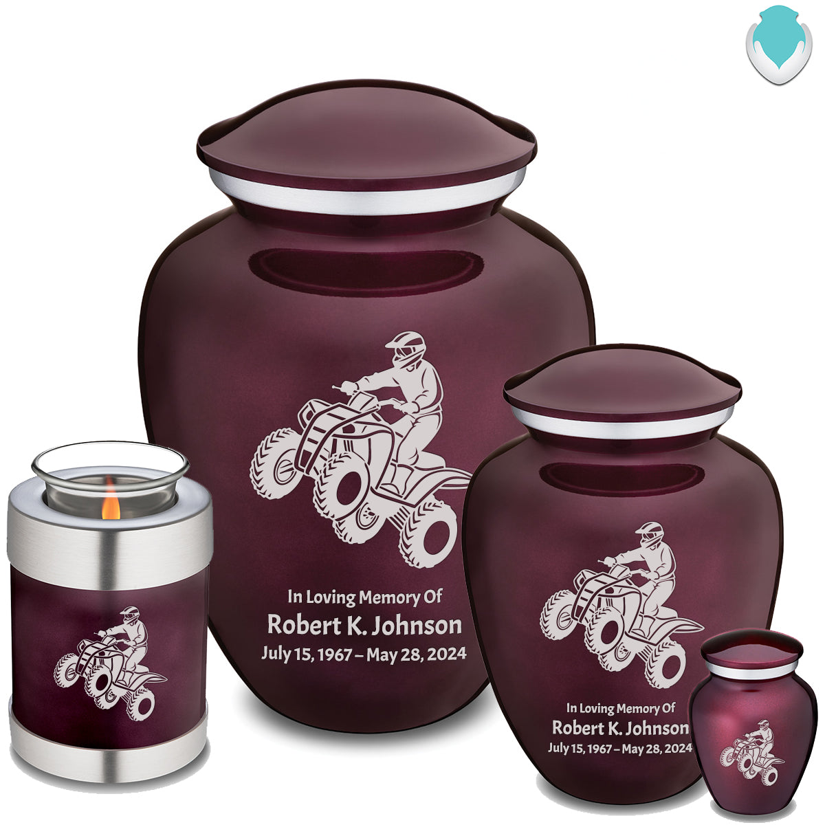 Keepsake Embrace Cherry Purple ATV Cremation Urn
