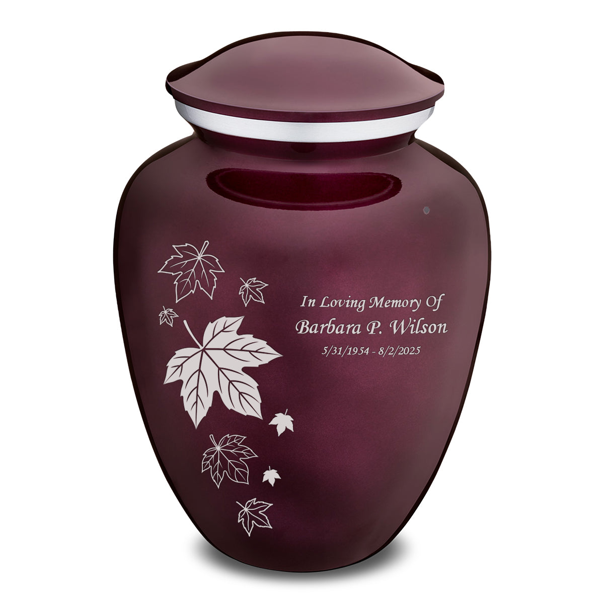 Adult Embrace Cherry Purple Falling Leaves Cremation Urn