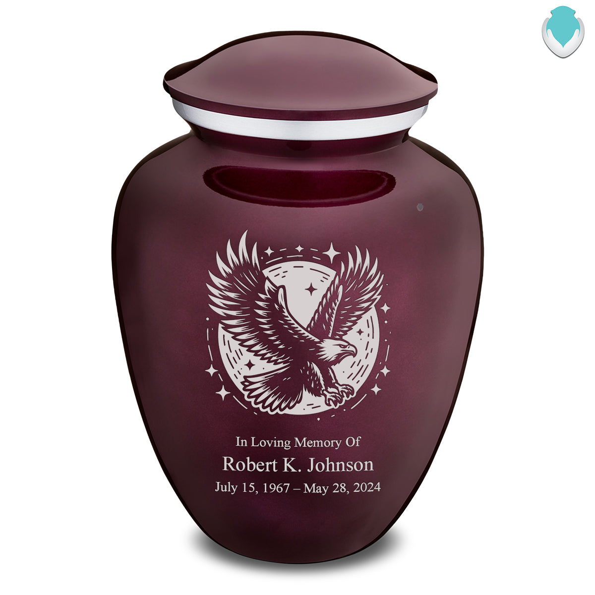 Adult Embrace Cherry Purple Flying Eagle Cremation Urn