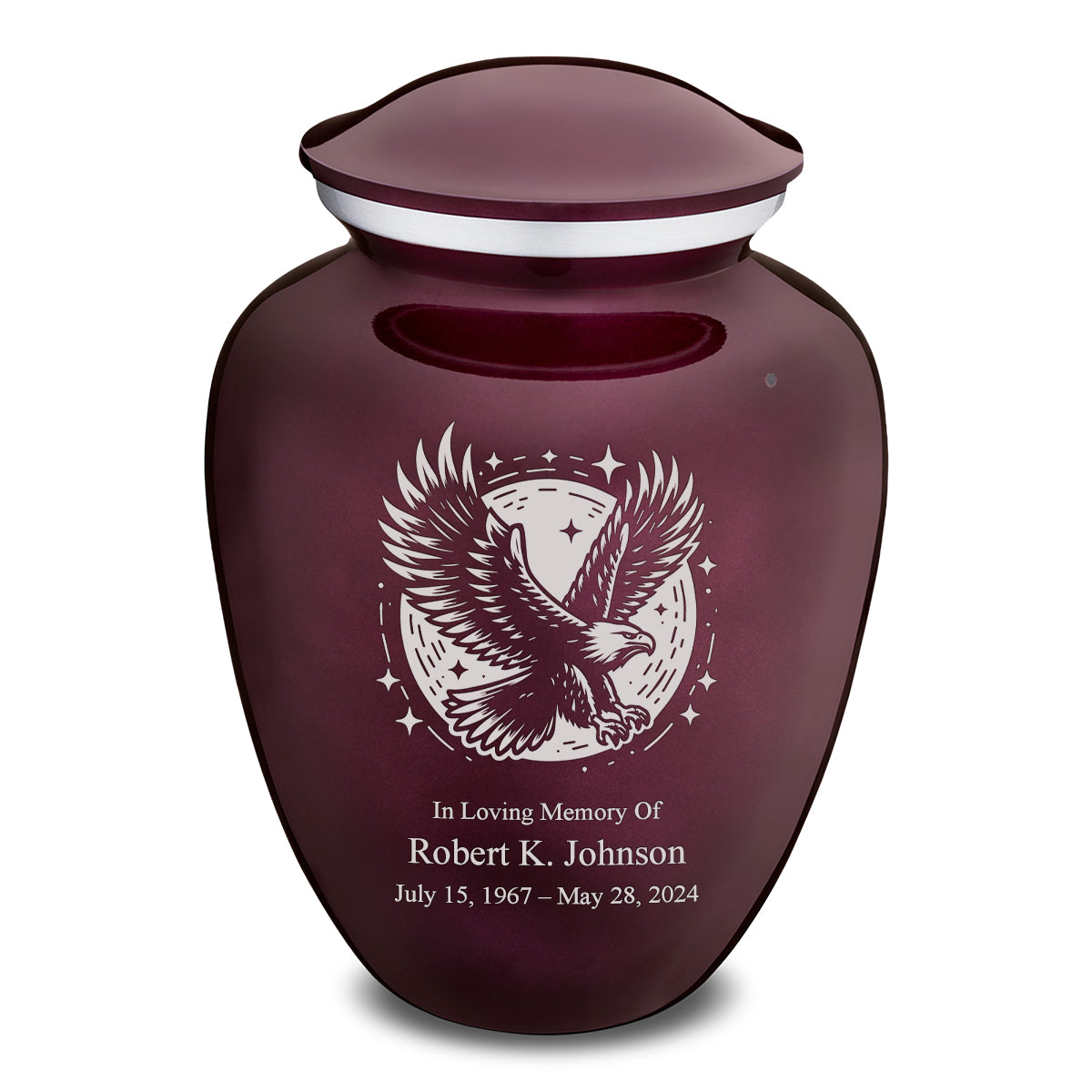 Adult Embrace Cherry Purple Flying Eagle Cremation Urn