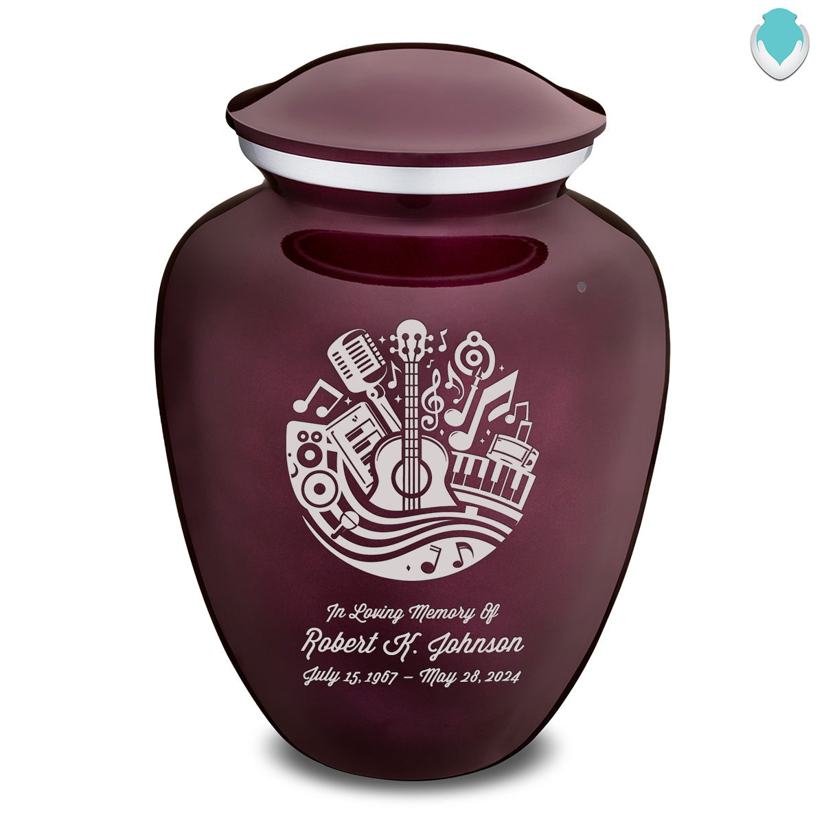 Adult Embrace Cherry Purple Music Cremation Urn