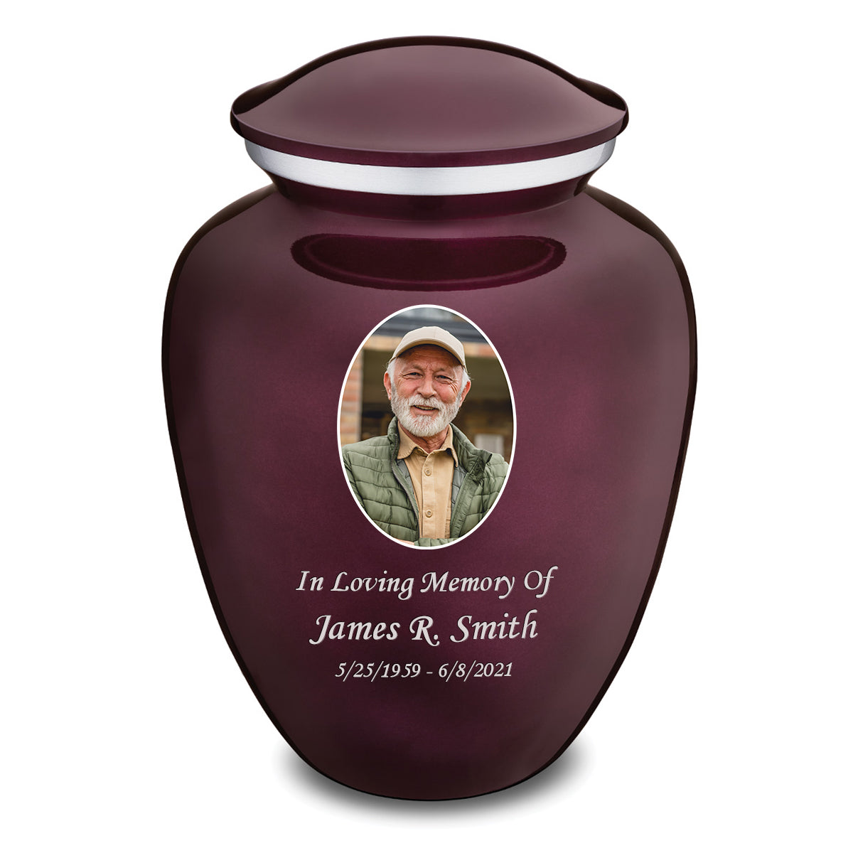 Adult Embrace Cherry Purple Portrait Cremation Urn