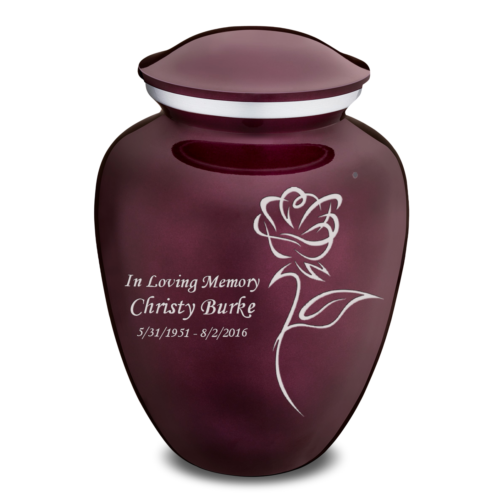 Adult Embrace Cherry Purple Rose Cremation Urn