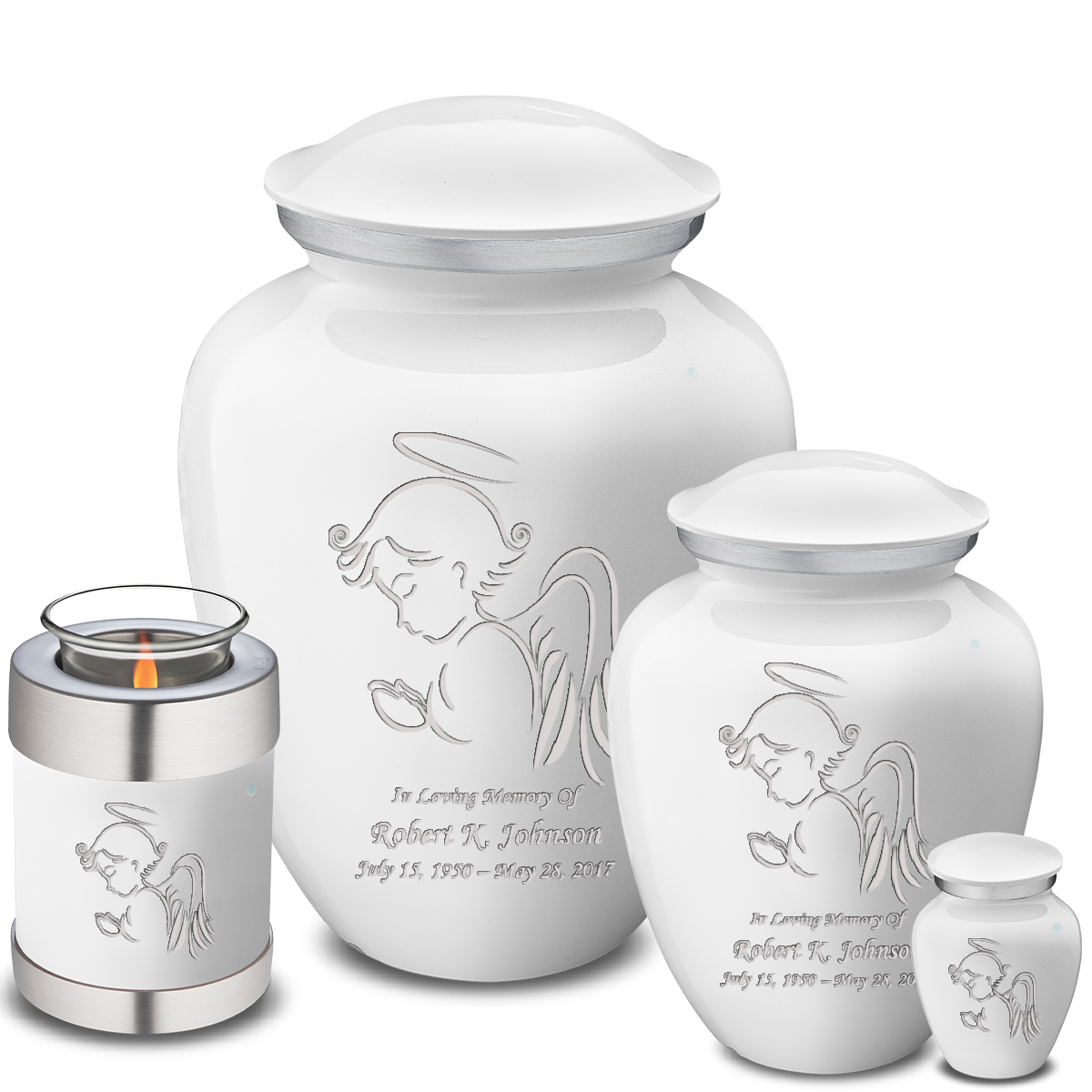 Keepsake Embrace White Angel Cremation Urn