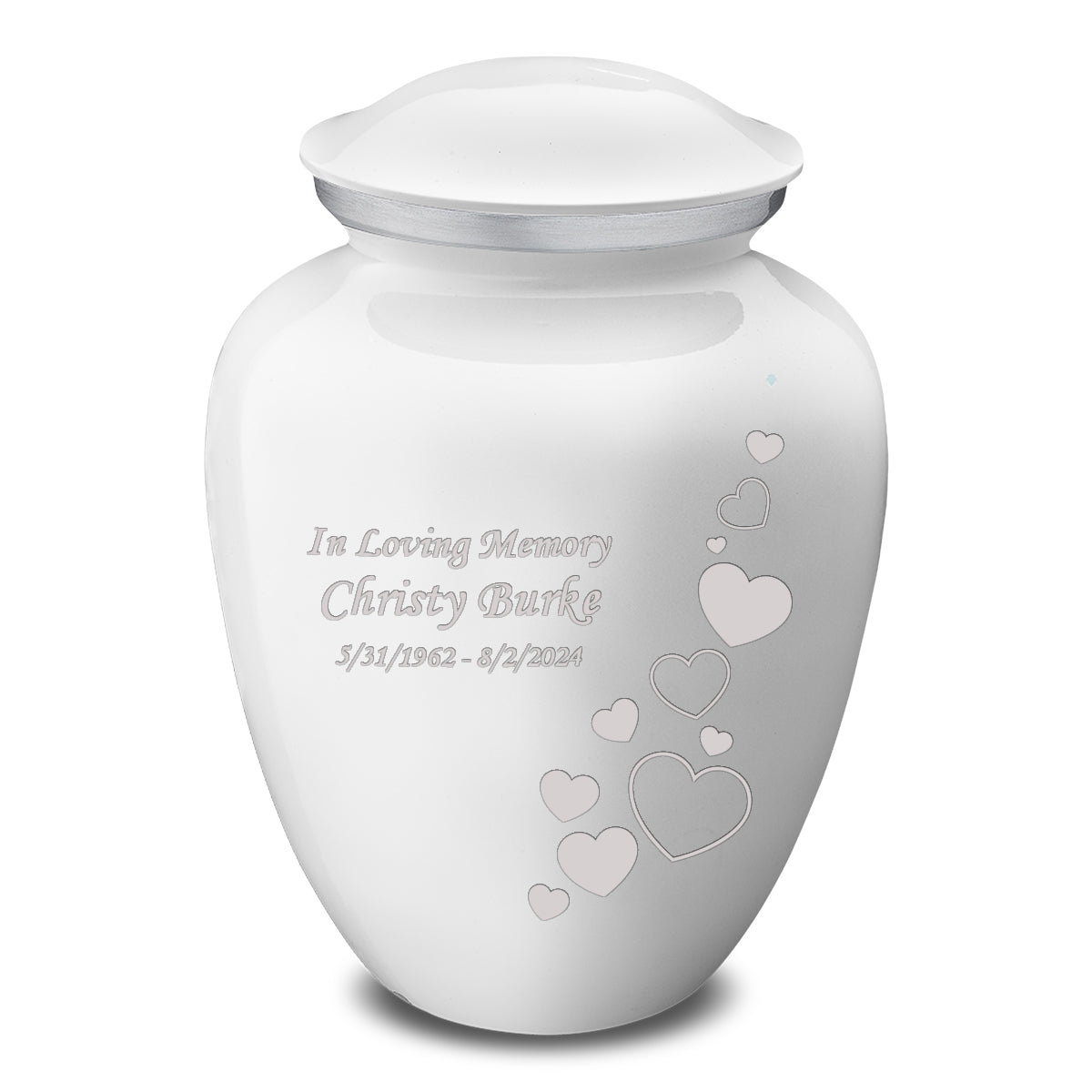 Adult Embrace White Floating Heart Cremation Urn