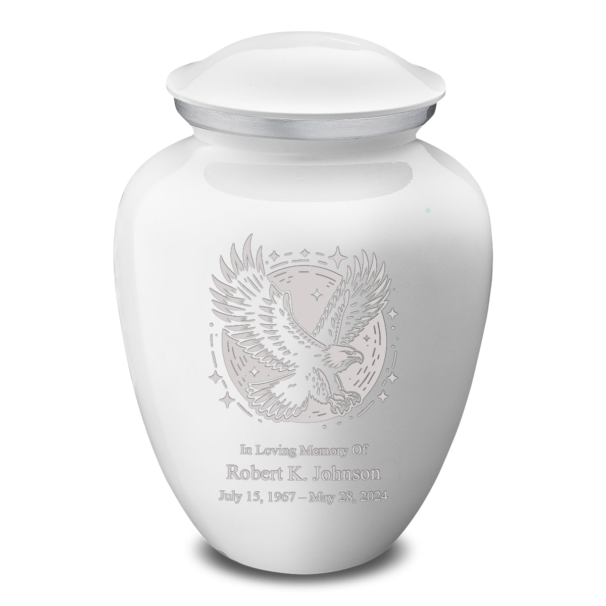 Adult Embrace White Flying Eagle Cremation Urn