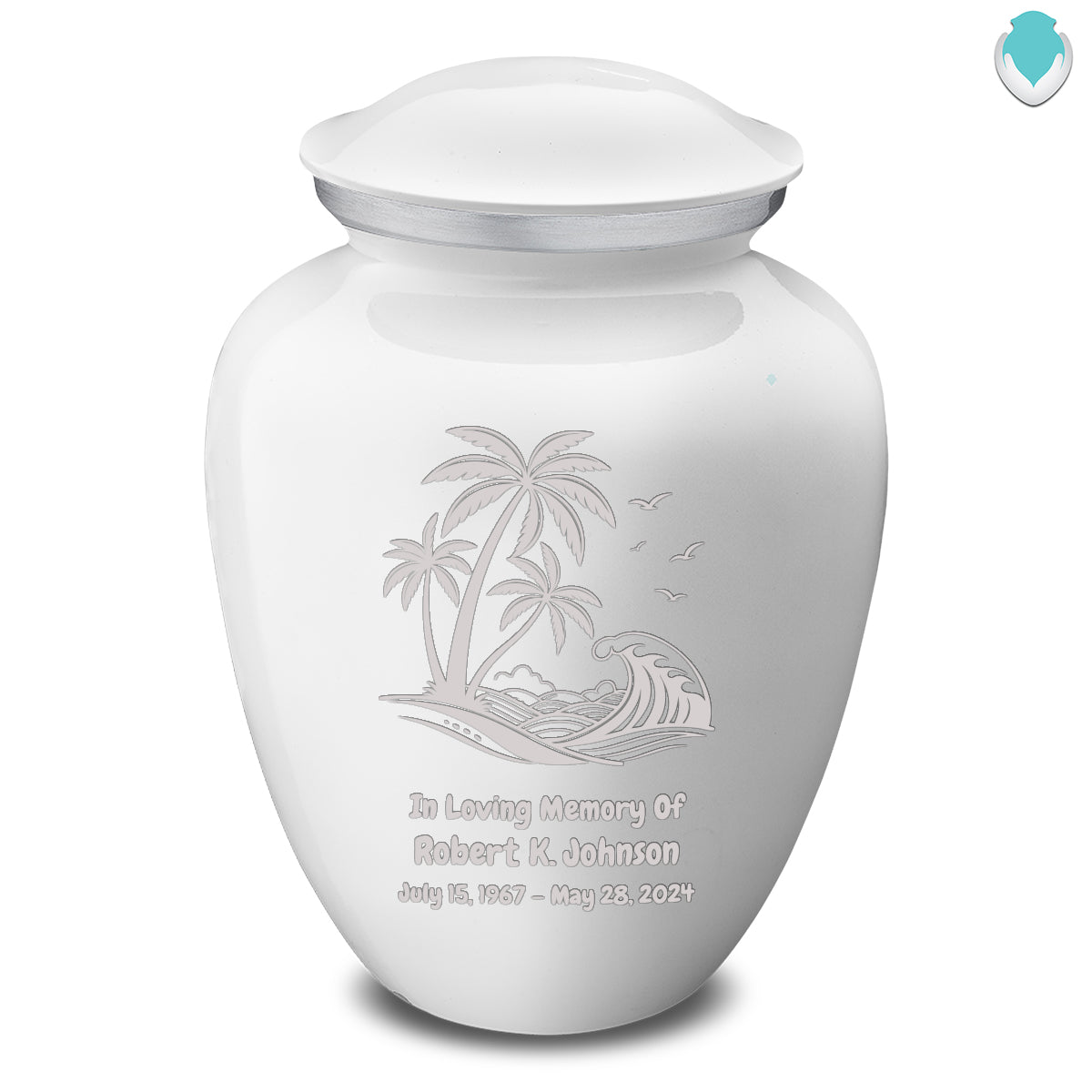 Adult Embrace White Palm Beach Cremation Urn