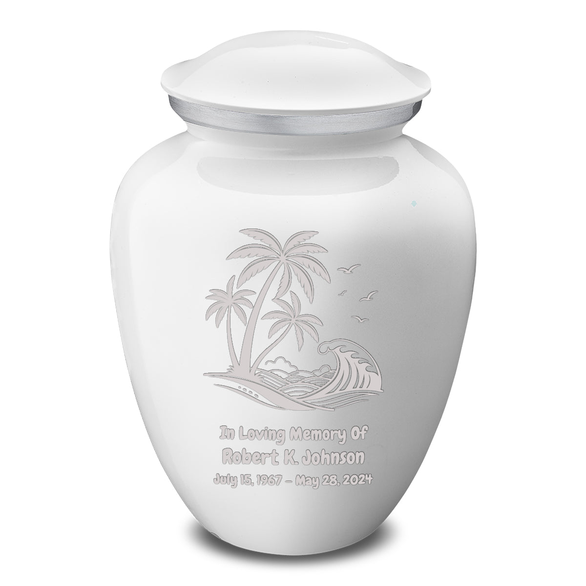 Adult Embrace White Palm Beach Cremation Urn