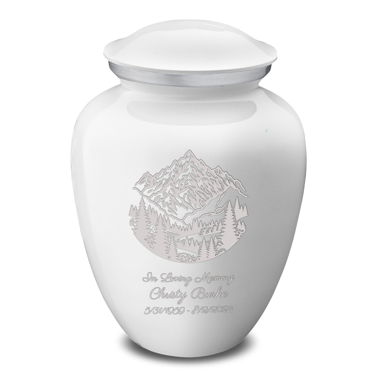 Adult Embrace White Rocky Mountains Cremation Urn