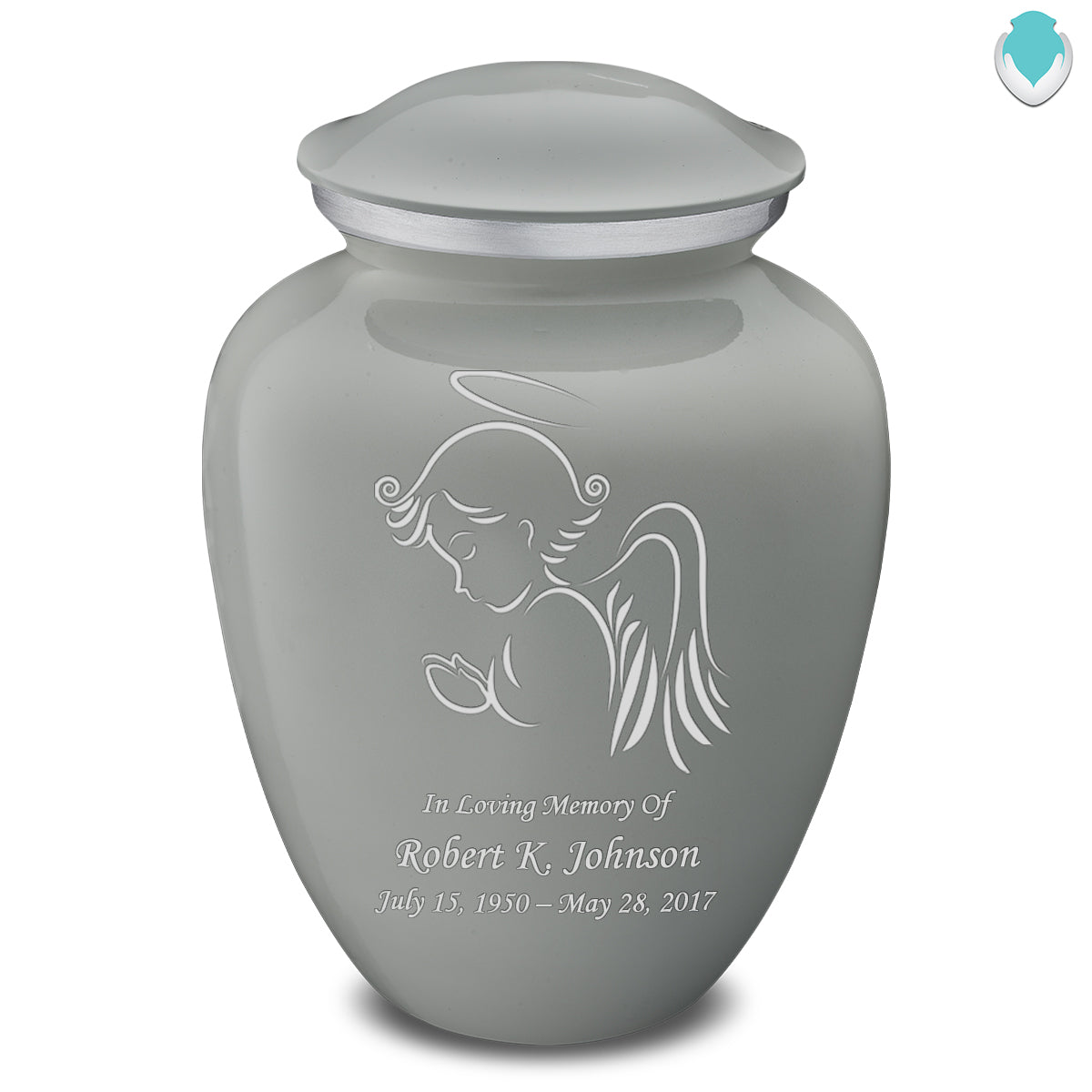 Medium Embrace Slate Grey Angel Cremation Urn