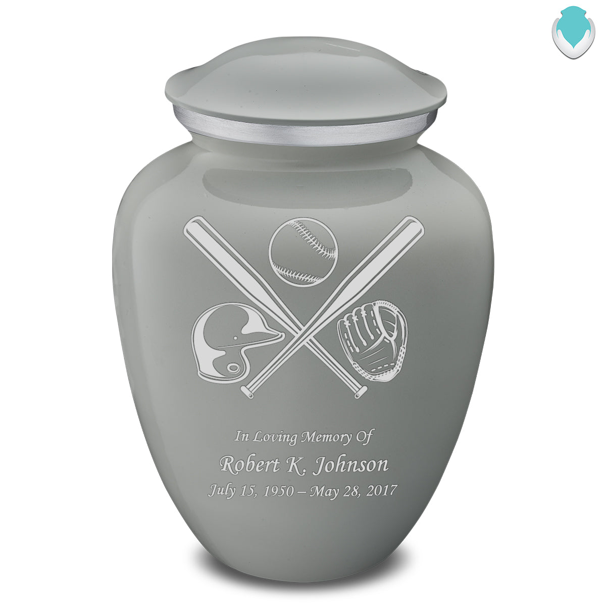Adult Embrace Slate Grey Baseball Cremation Urn
