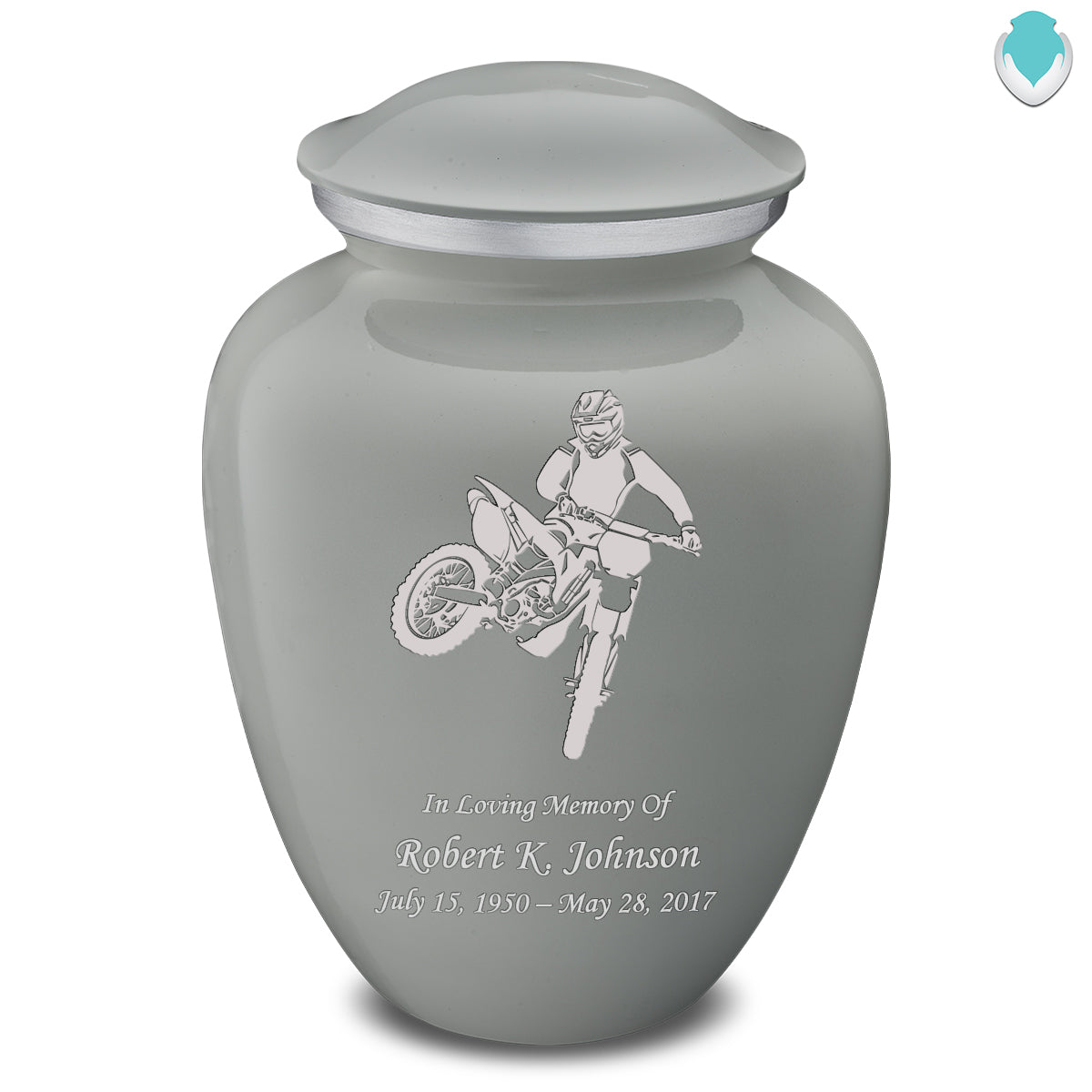 Adult Embrace Slate Grey Dirt Bike Cremation Urn
