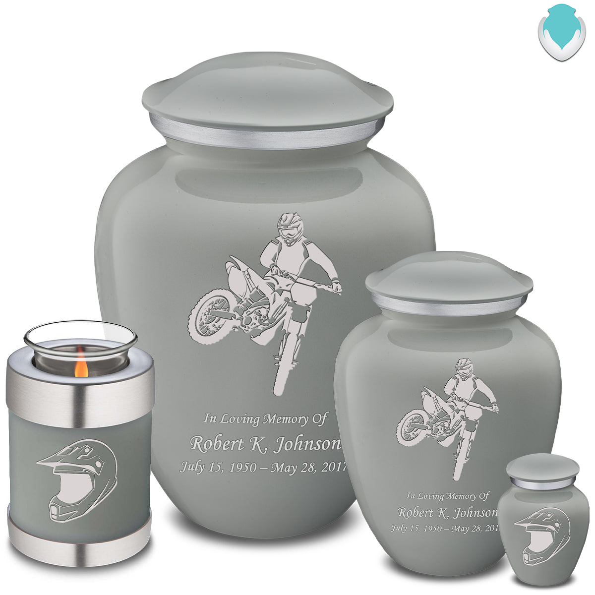 Adult Embrace Slate Grey Dirt Bike Cremation Urn