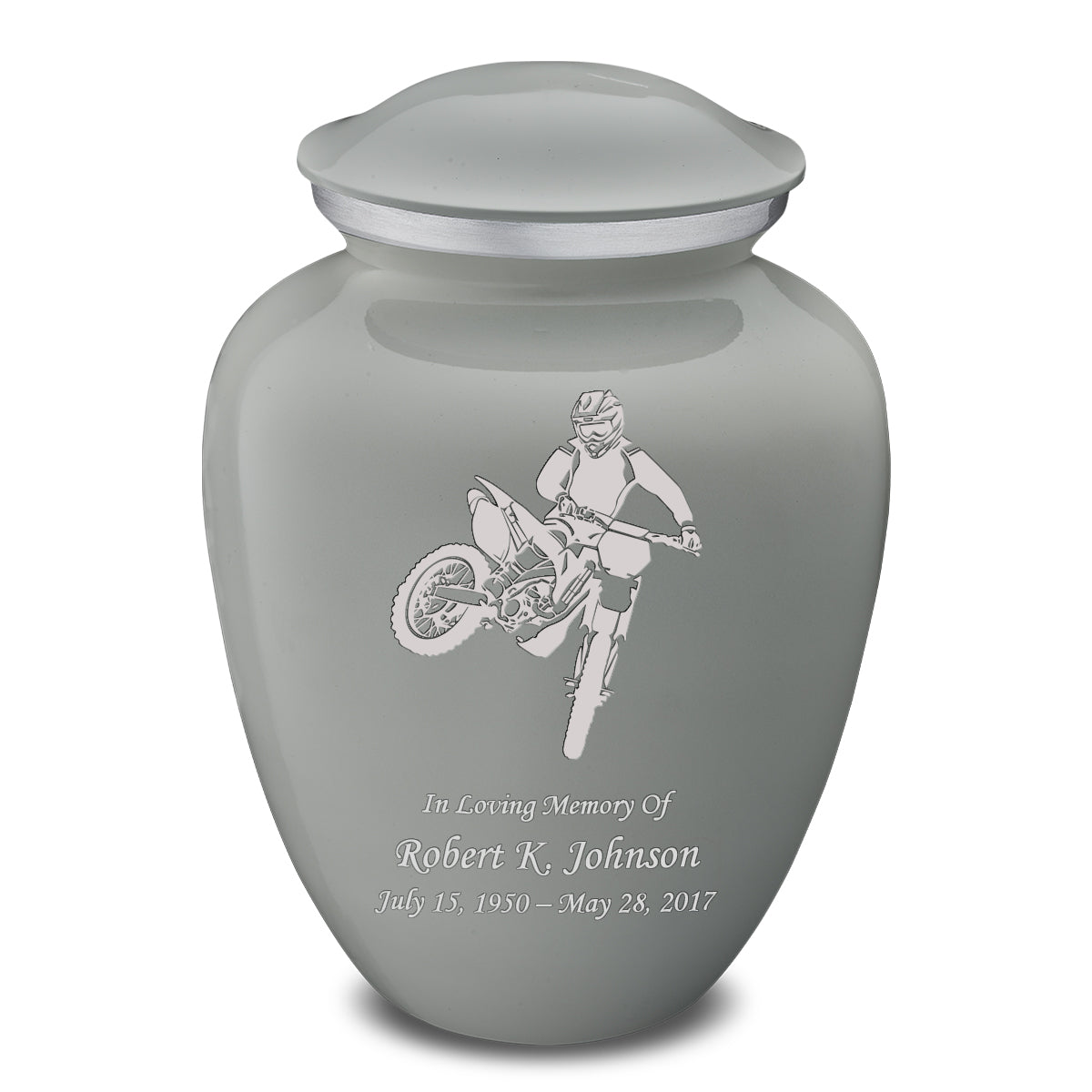 Adult Embrace Slate Grey Dirt Bike Cremation Urn