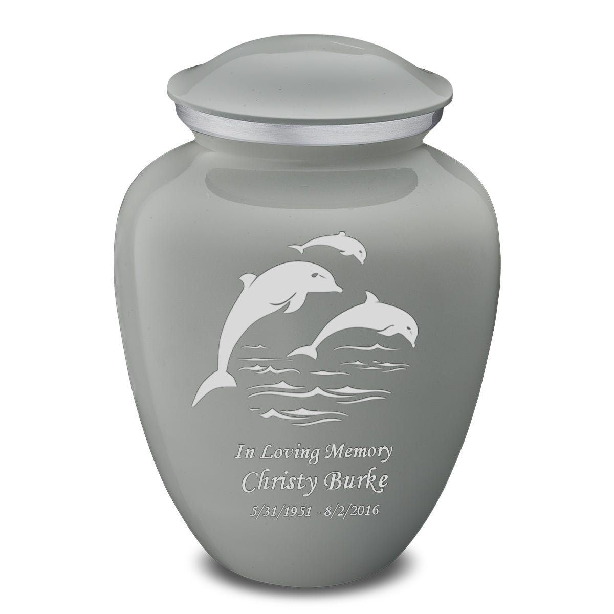 Adult Embrace Slate Grey Dolphin Cremation Urn