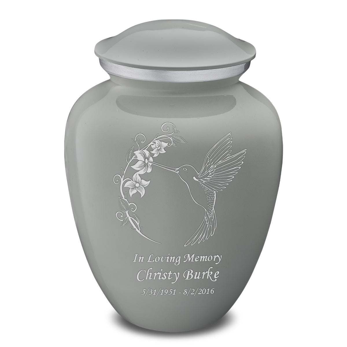 Adult Embrace Slate Grey Hummingbird Cremation Urn