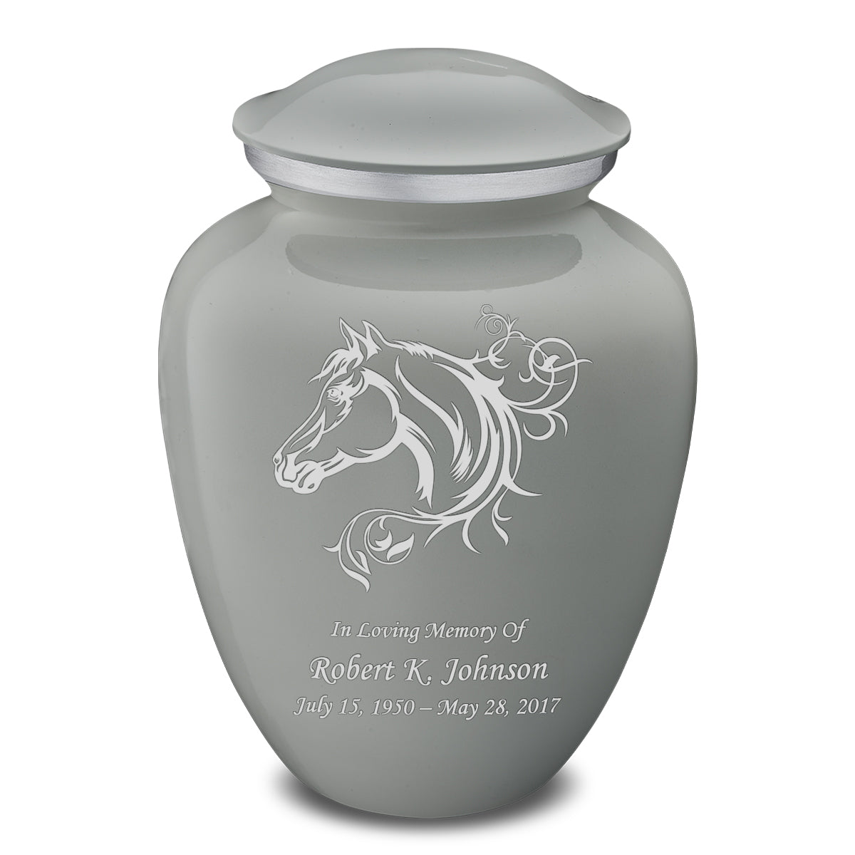Adult Embrace Slate Grey Horse Cremation Urn