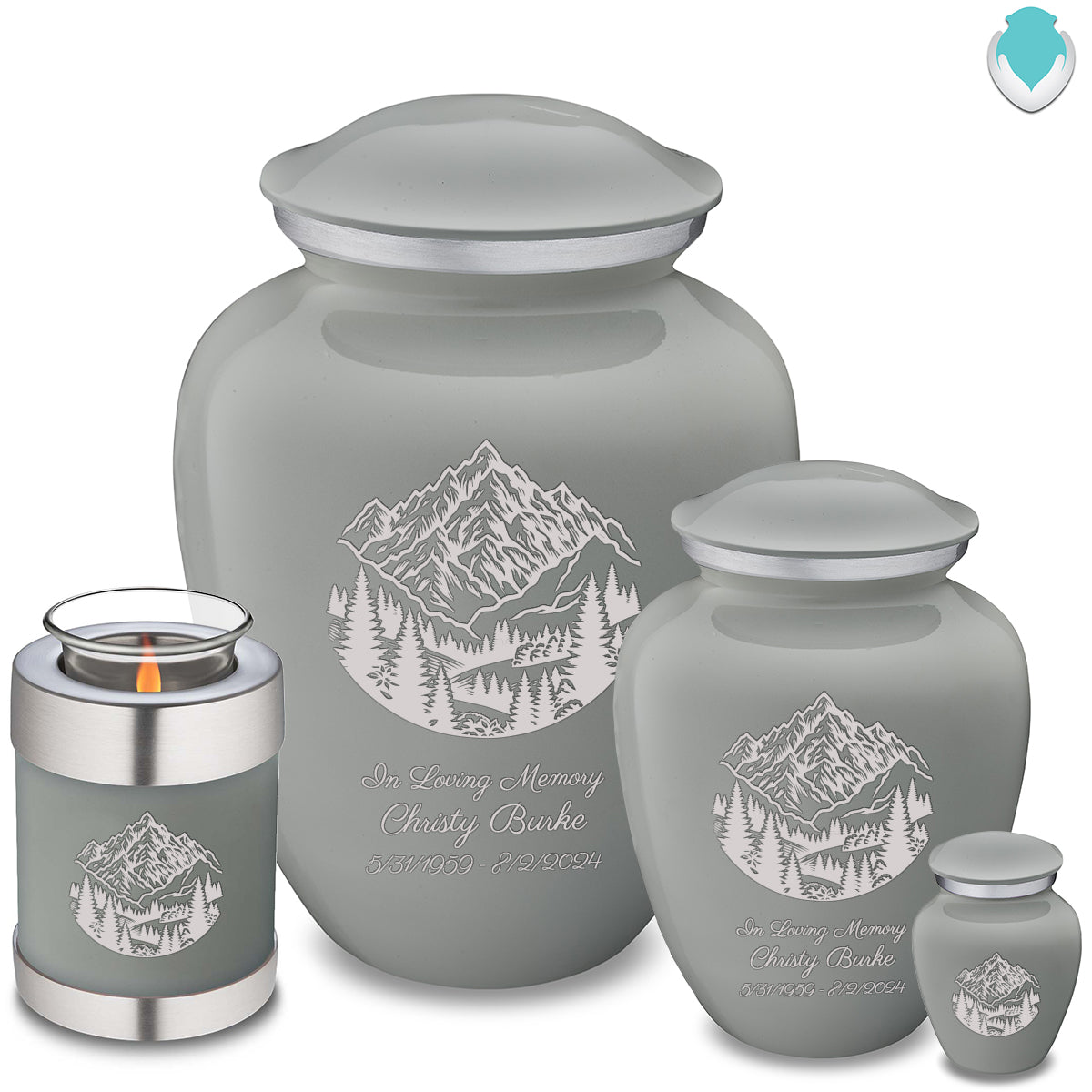 Medium Embrace Slate Grey Rocky Mountains Cremation Urn