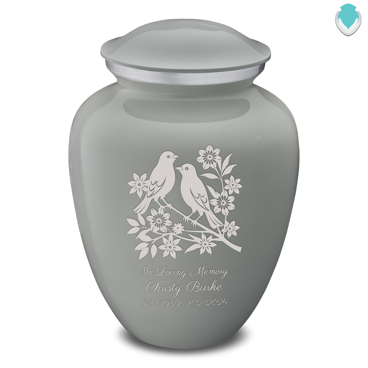 Adult Embrace Slate Grey Songbirds Cremation Urn