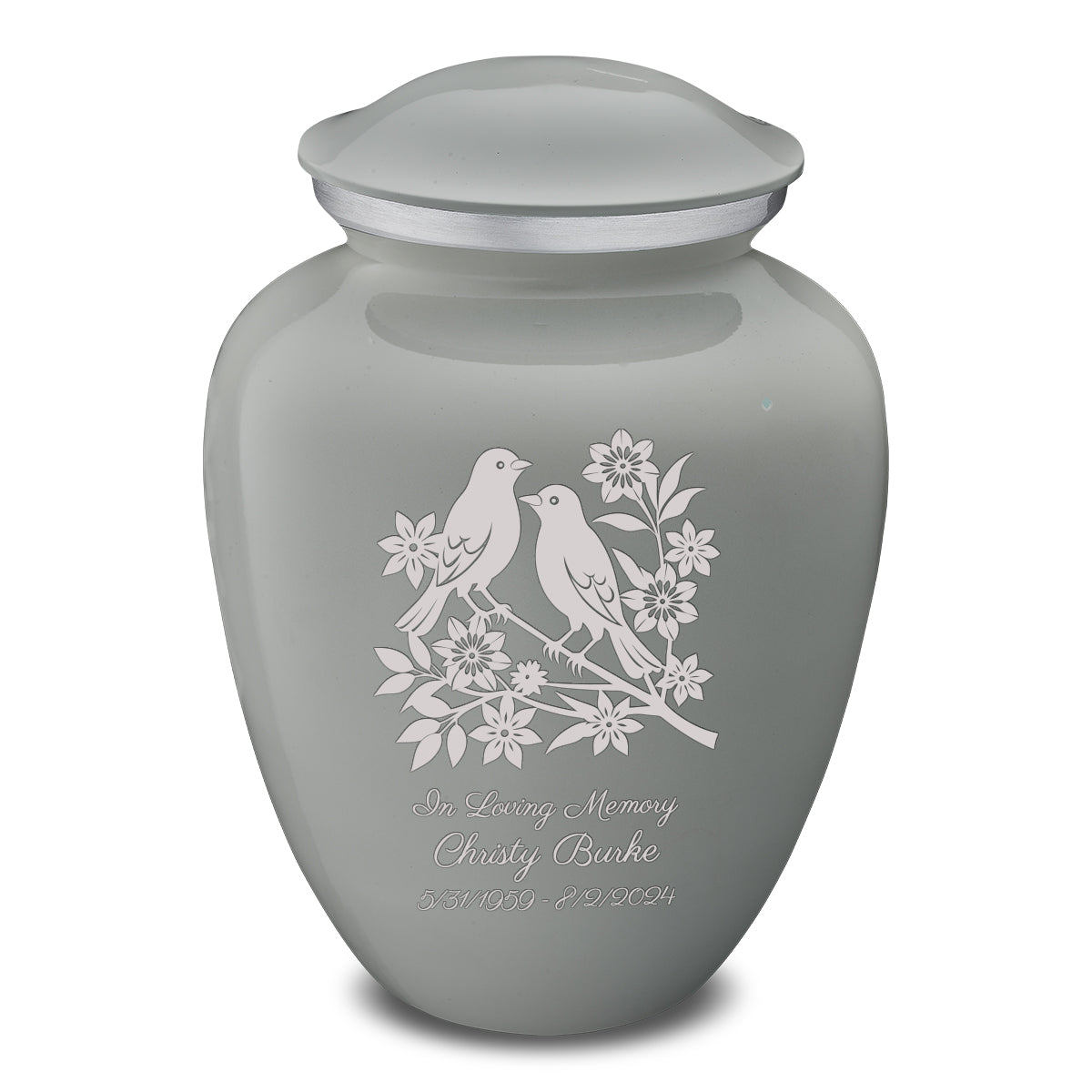 Adult Embrace Slate Grey Songbirds Cremation Urn