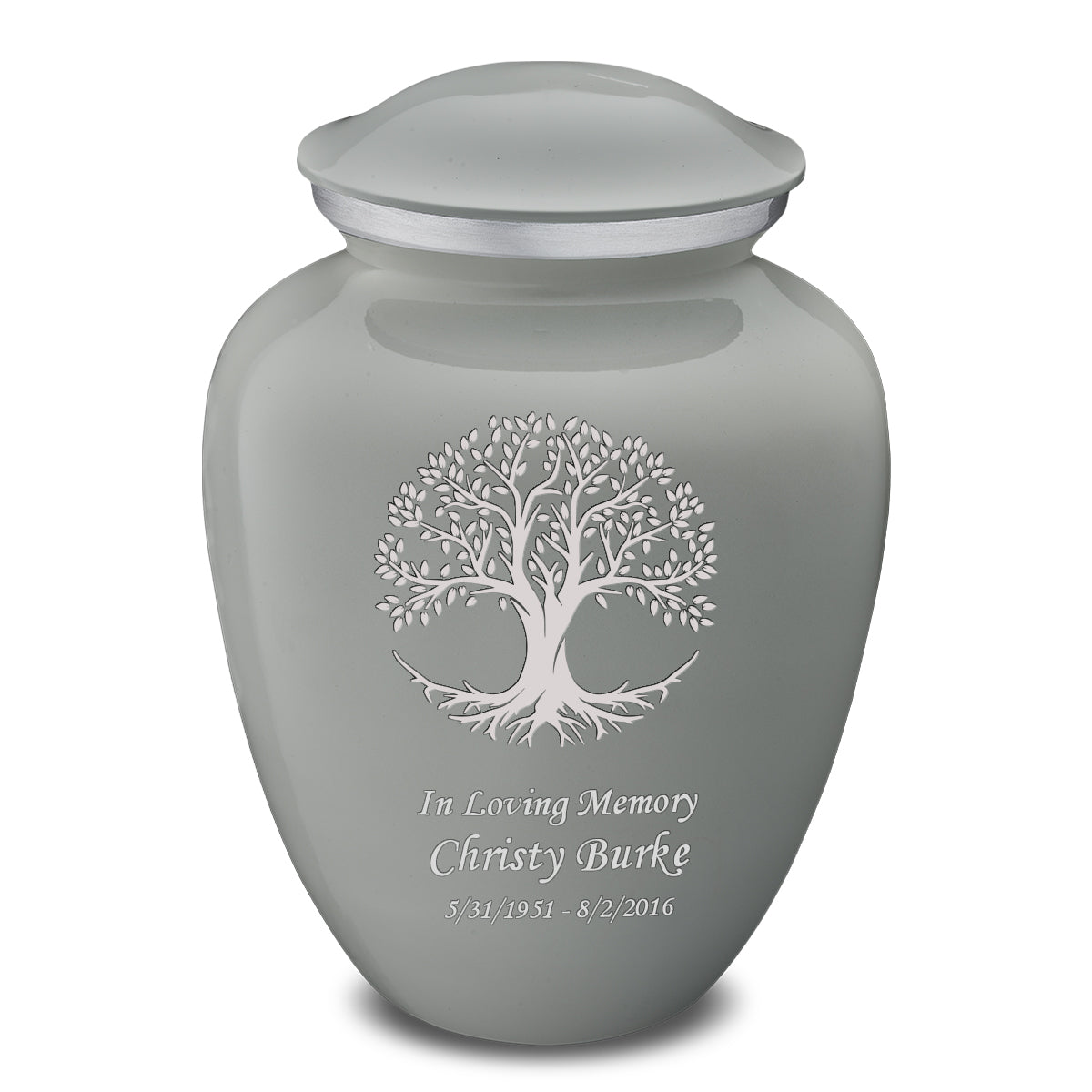 Adult Embrace Slate Grey Tree of Life Cremation Urn