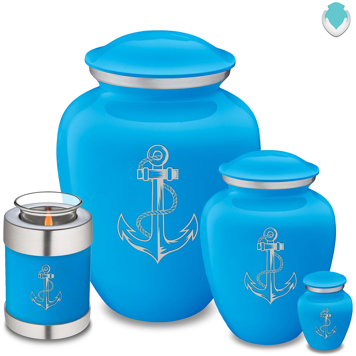 Adult Embrace Racing Blue Anchor Cremation Urn