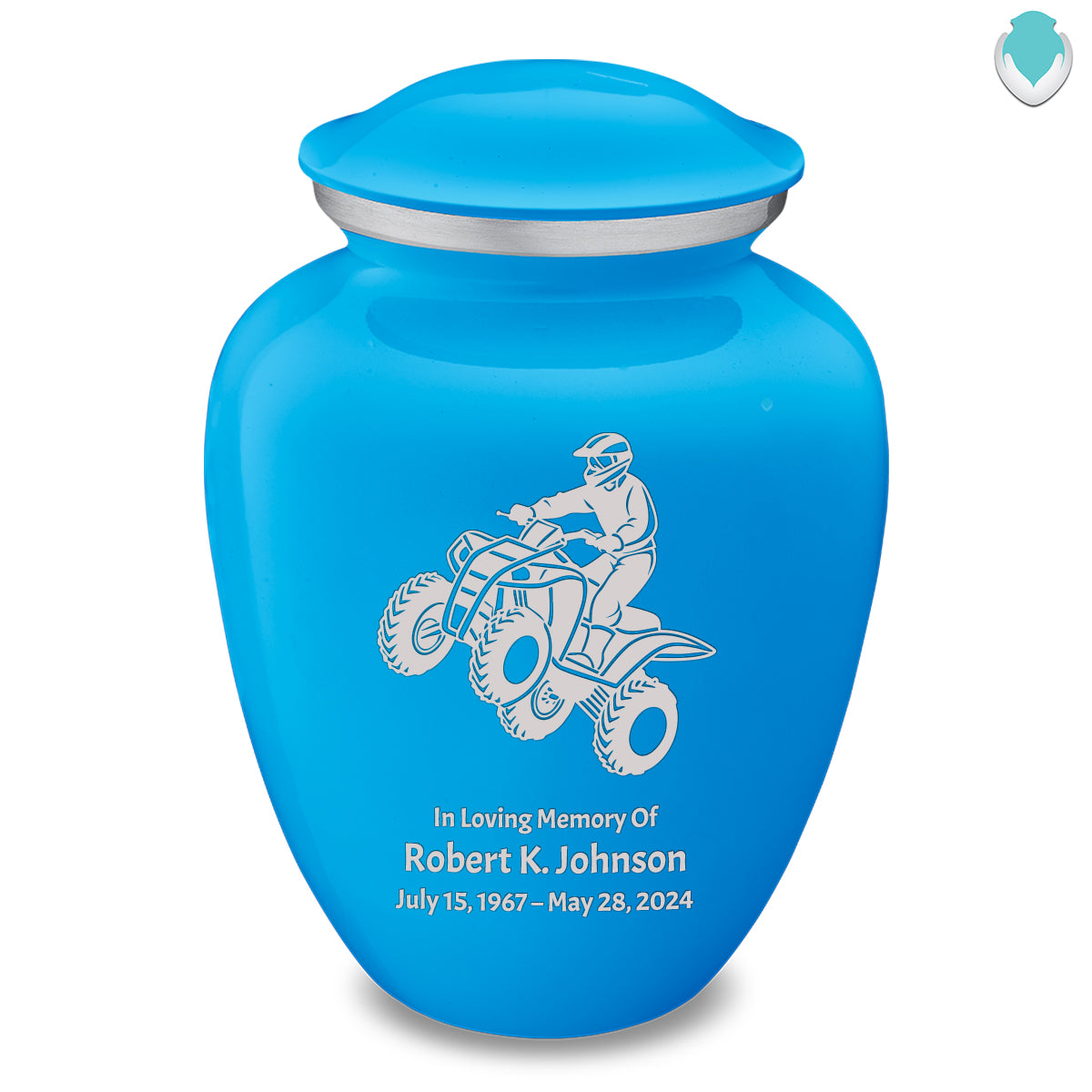 Adult Embrace Racing Blue ATV Cremation Urn