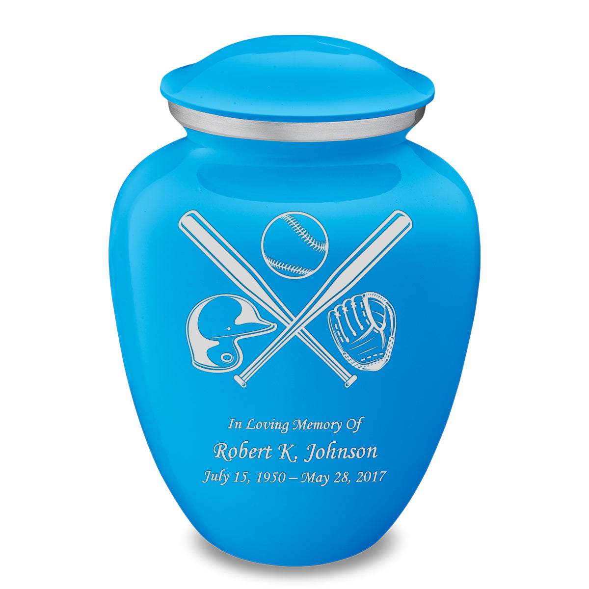 Adult Embrace Racing Blue Baseball Cremation Urn