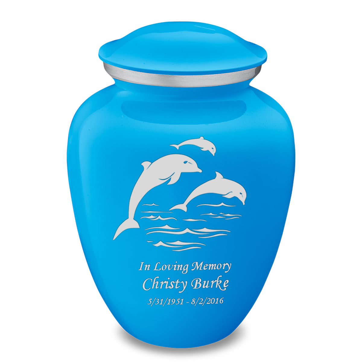 Adult Embrace Racing Blue Dolphin Cremation Urn