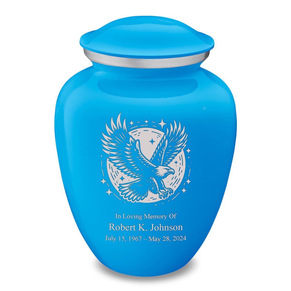 Adult Embrace Racing Blue Flying Eagle Cremation Urn