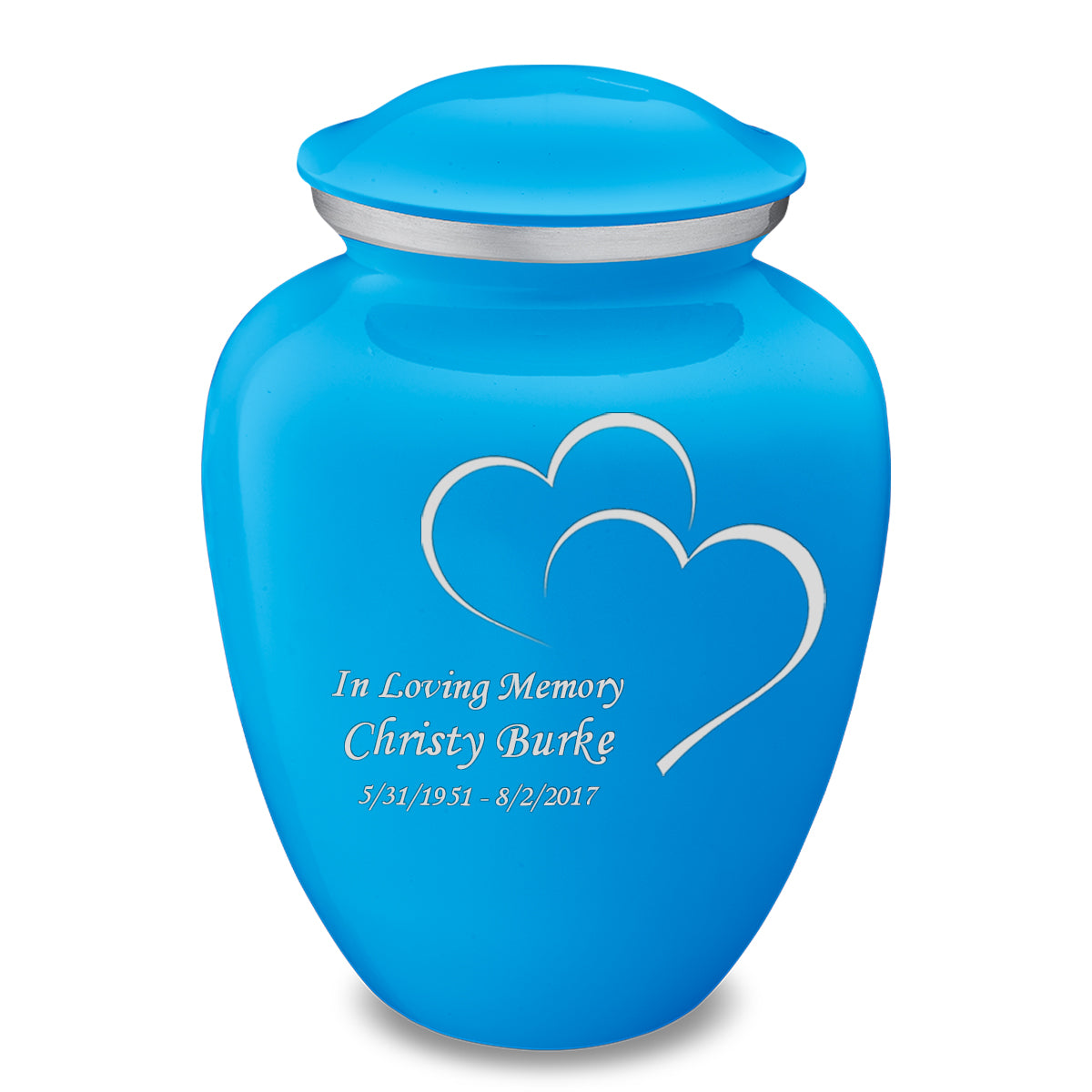 Adult Embrace Racing Blue Hearts Cremation Urn
