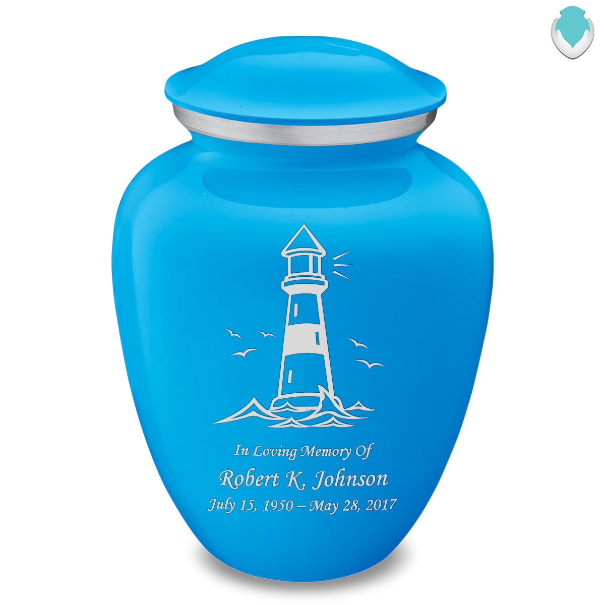 Adult Embrace Racing Blue Lighthouse Cremation Urn