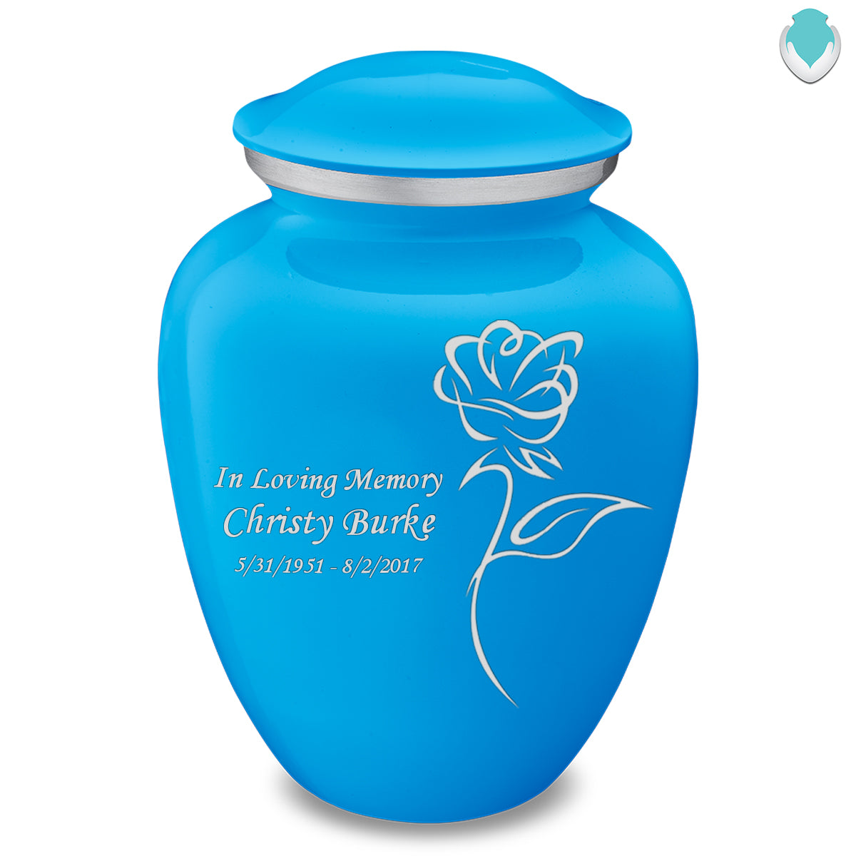 Adult Embrace Racing Blue Roses Cremation Urn