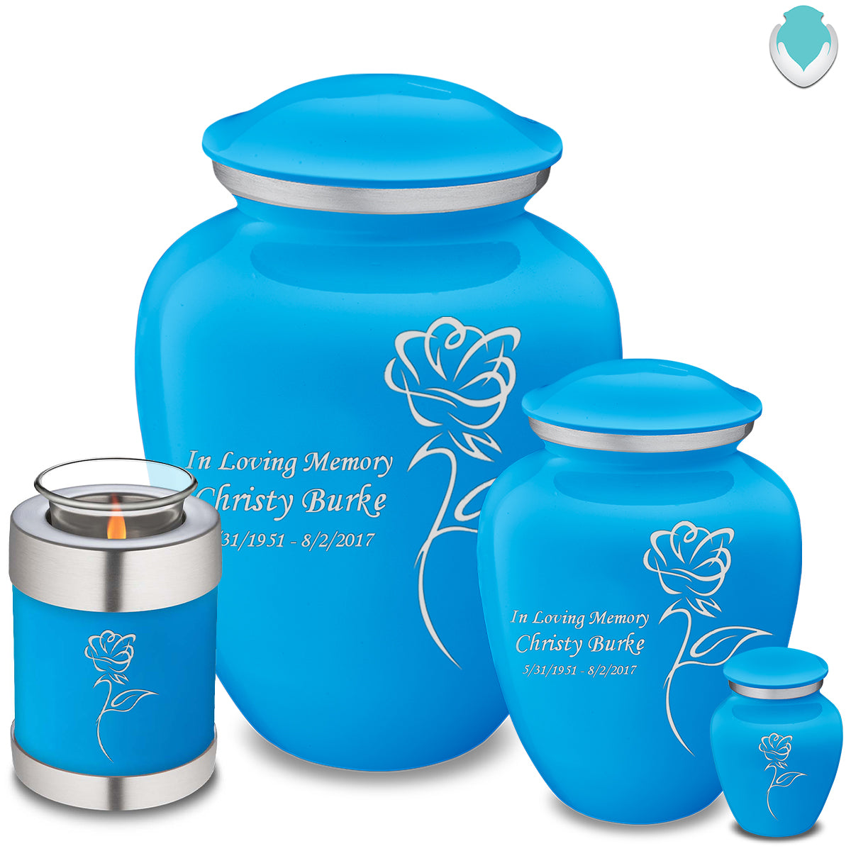 Keepsake Embrace Racing Blue Roses Cremation Urn