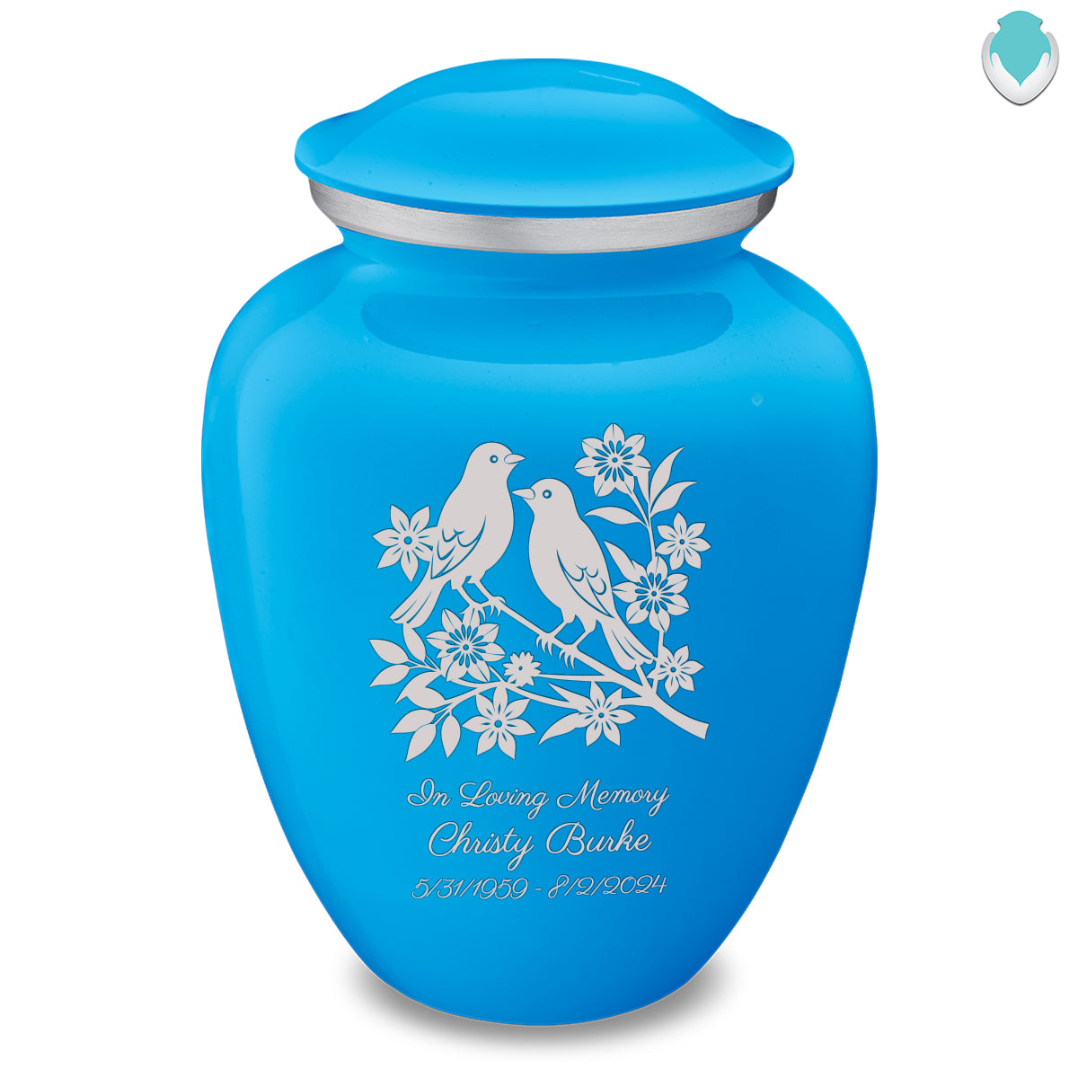 Adult Embrace Racing Blue Songbirds Cremation Urn
