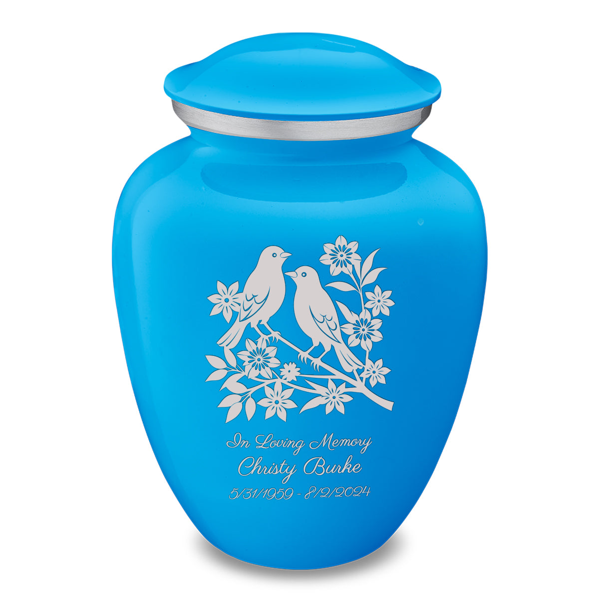 Adult Embrace Racing Blue Songbirds Cremation Urn