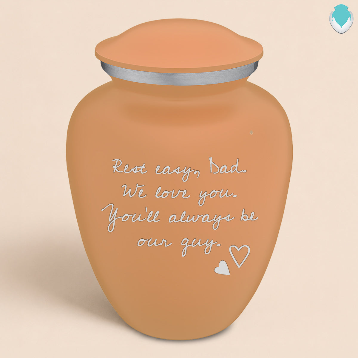 Adult Embrace Beige Handwritten Cremation Urn