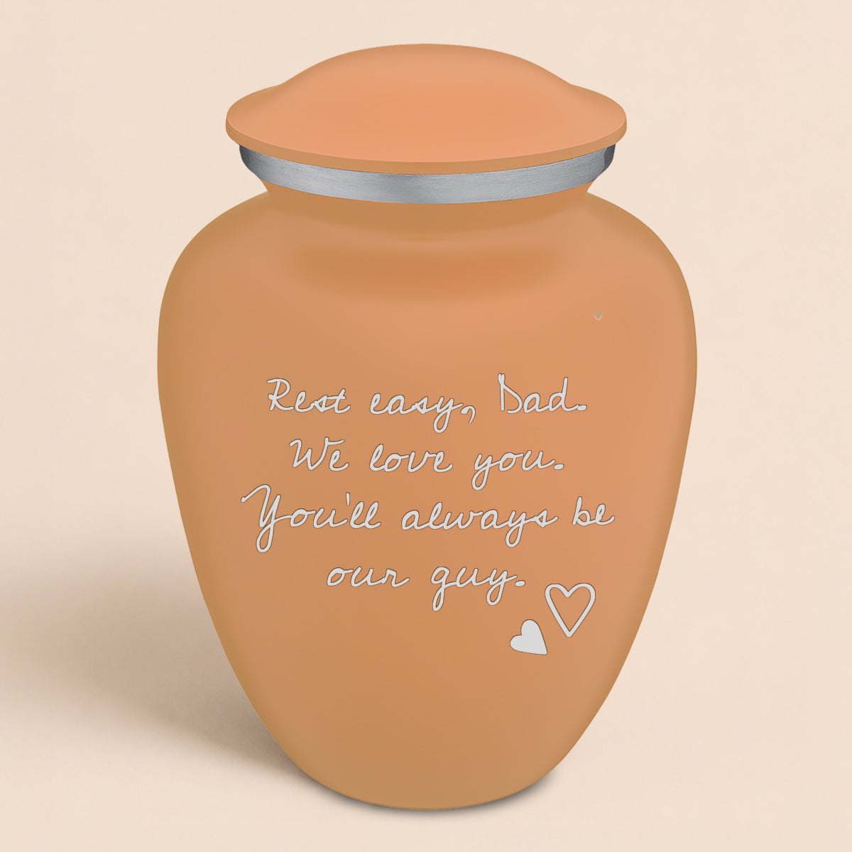 Adult Embrace Beige Handwritten Cremation Urn