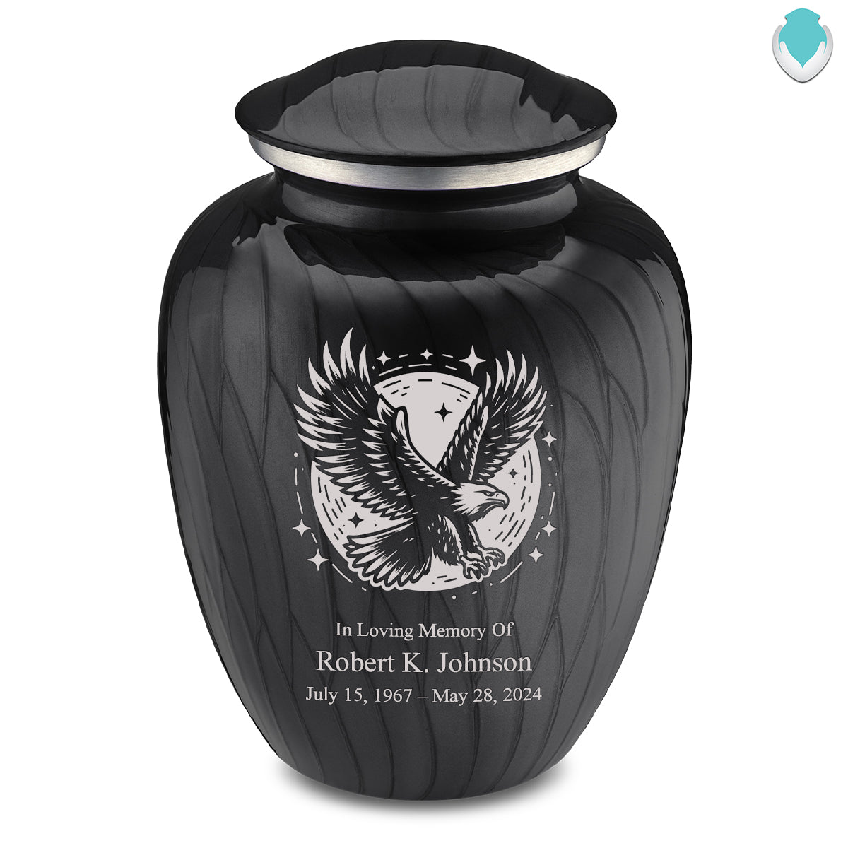 Adult Embrace Pearl Black Flying Eagle Cremation Urn