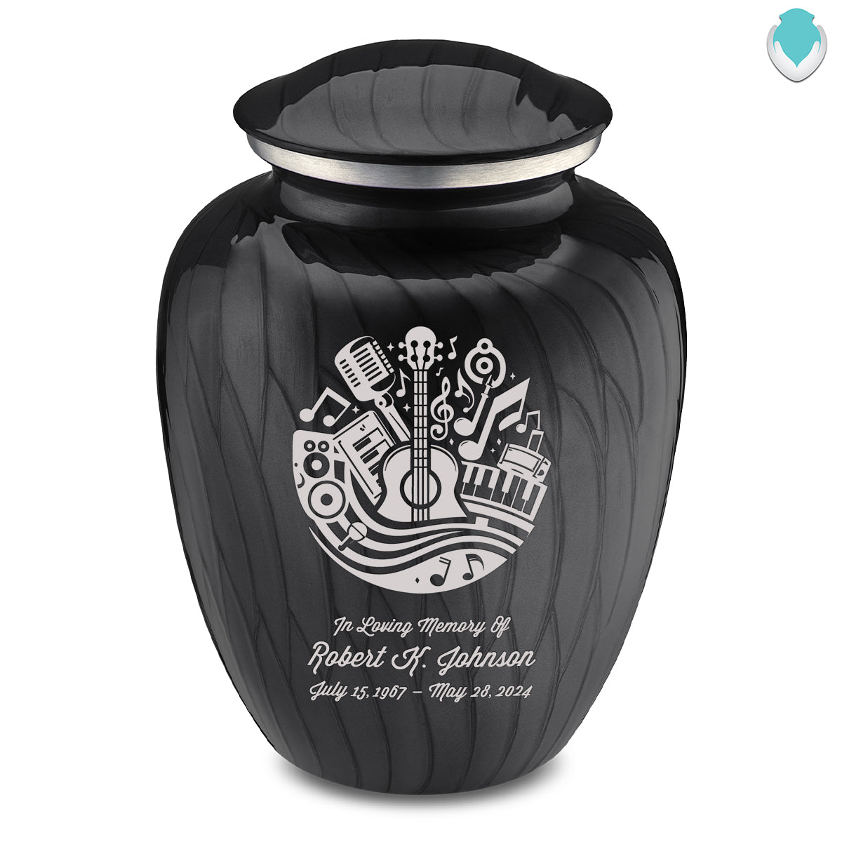 Adult Embrace Pearl Black Music Cremation Urn