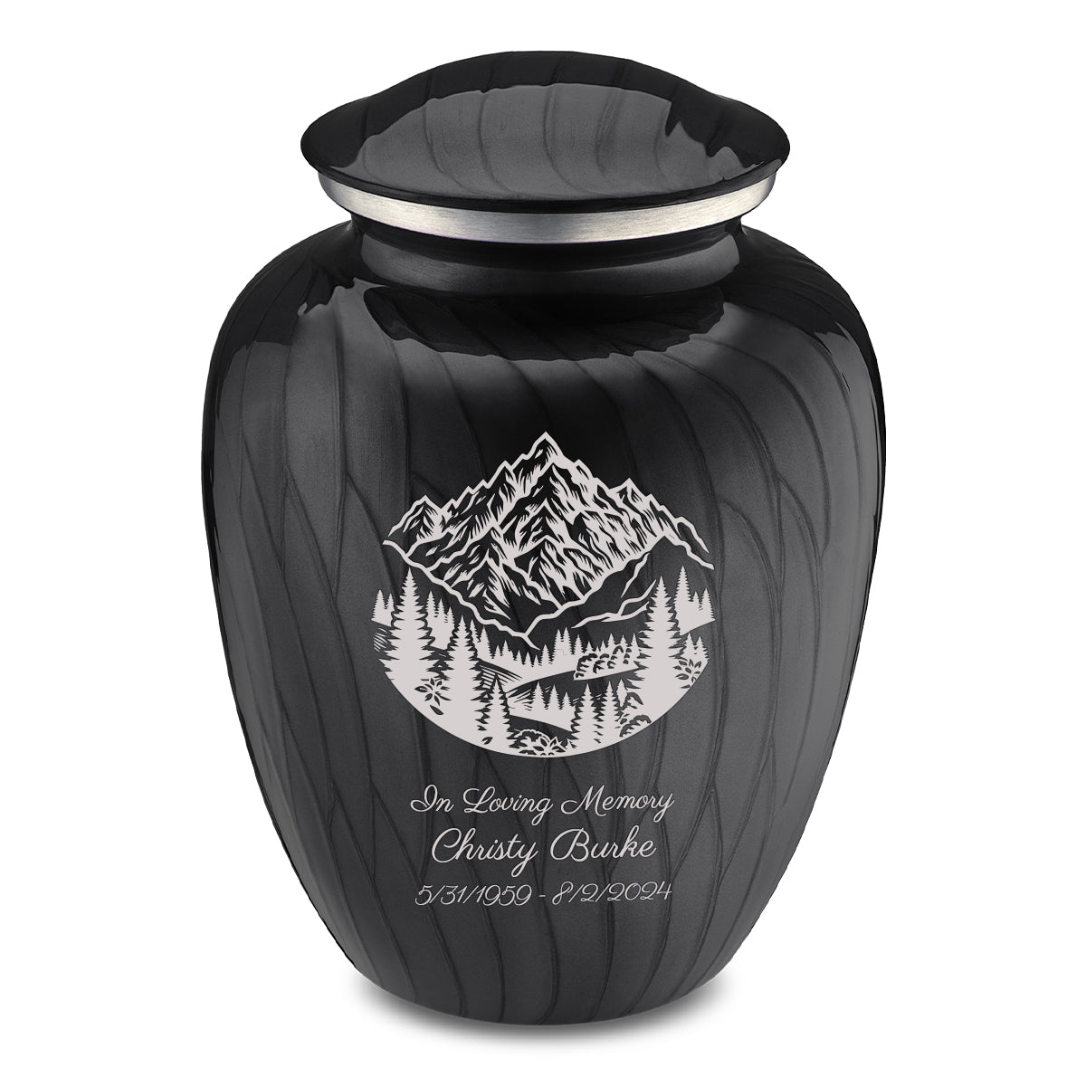 Adult Embrace Pearl Black Rocky Mountains Cremation Urn
