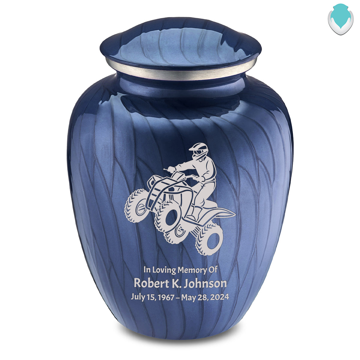 Adult Embrace Pearl Cobalt Blue ATV Cremation Urn