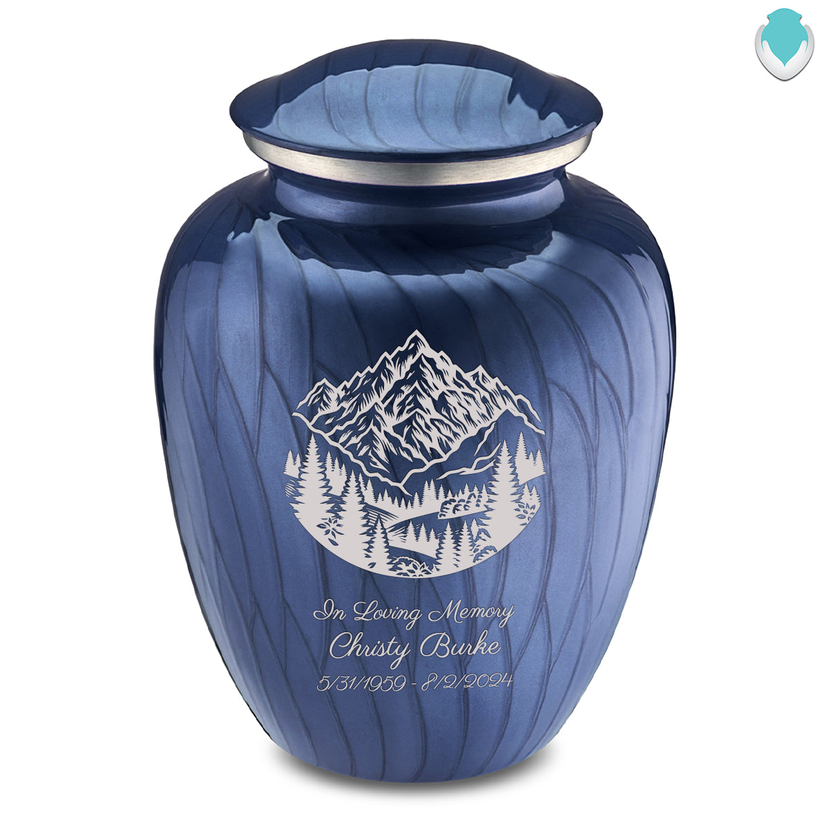 Adult Embrace Pearl Cobalt Blue Rocky Mountains Cremation Urn
