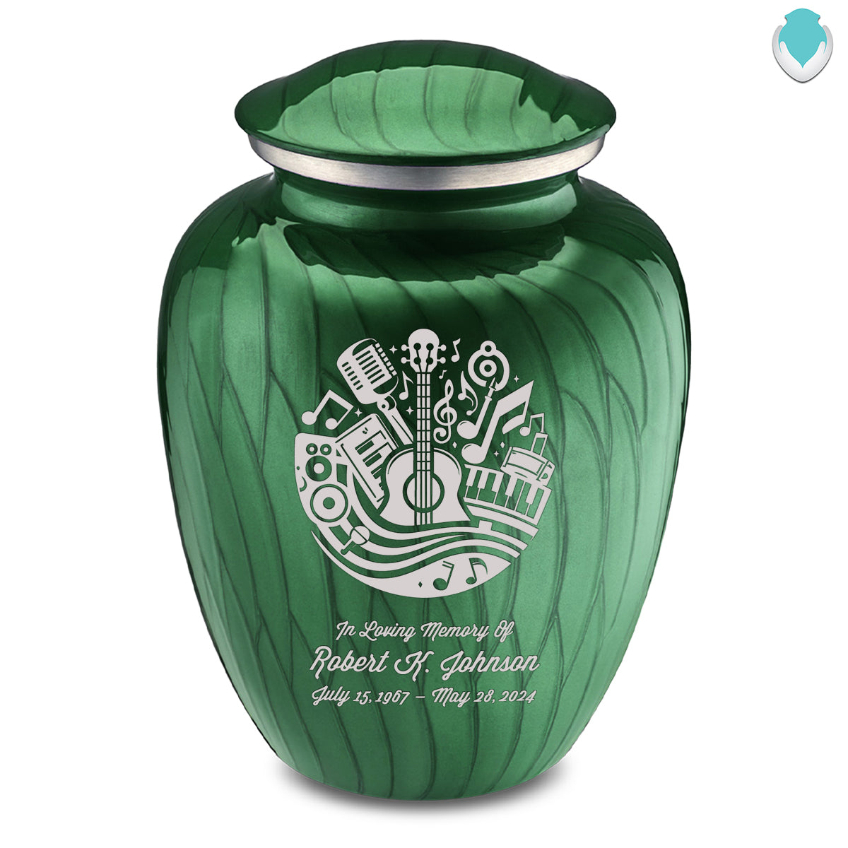 Adult Embrace Pearl Green Music Cremation Urn