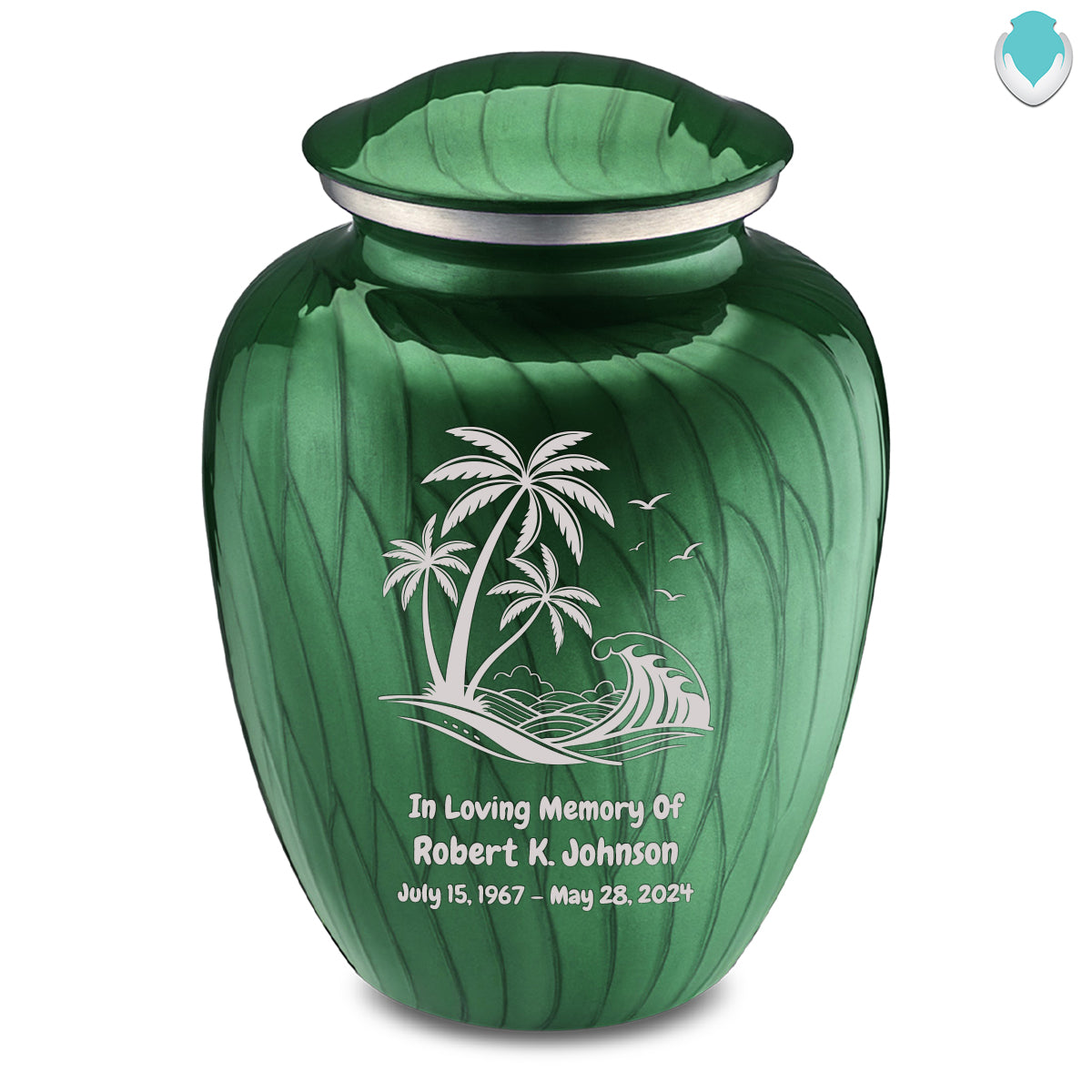 Adult Embrace Pearl Green Palm Beach Cremation Urn
