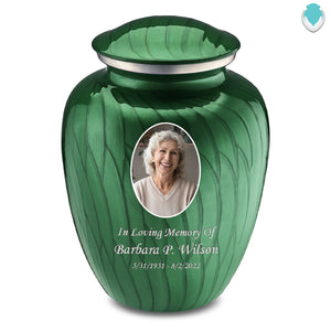 Adult Embrace Pearl Green Portrait Cremation Urn