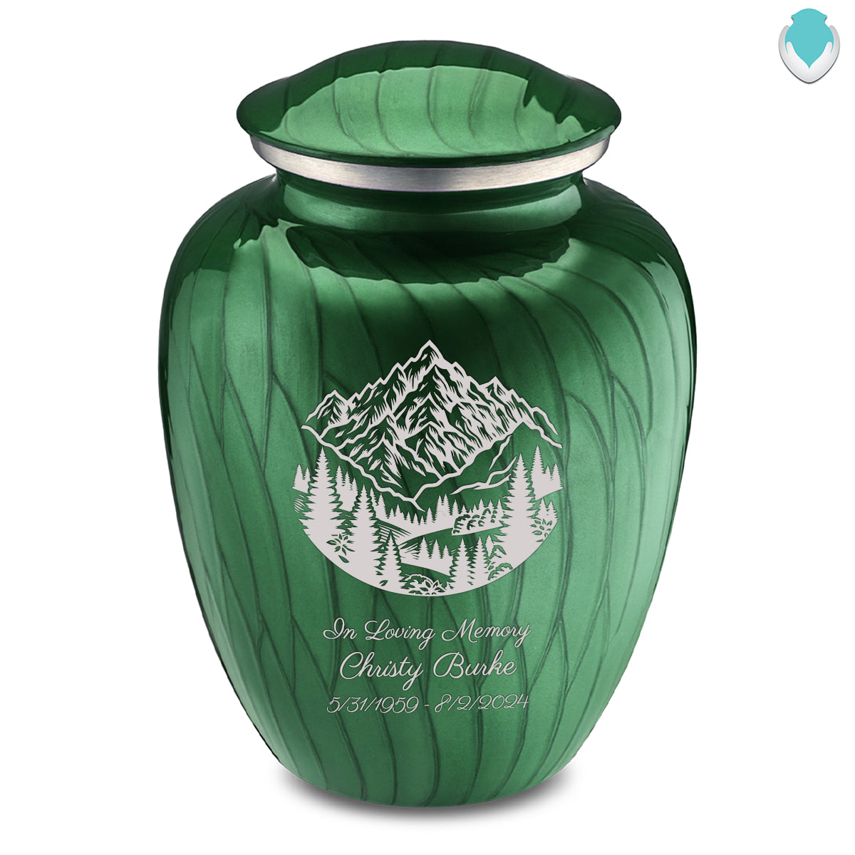 Adult Embrace Pearl Green Rocky Mountains Cremation Urn