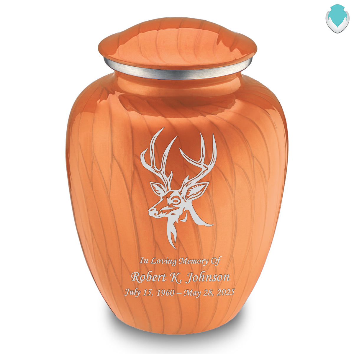 Adult Embrace Pearl Orange Deer Cremation Urn