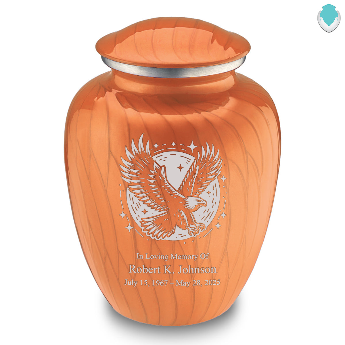 Adult Embrace Pearl Orange Flying Eagle Cremation Urn