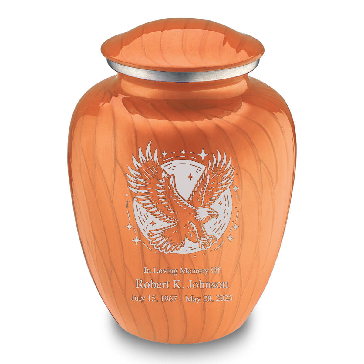Adult Embrace Pearl Orange Flying Eagle Cremation Urn